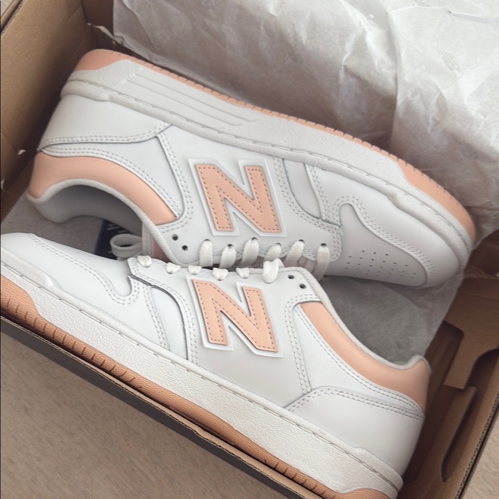 New Balance 480 Blanc Rose Sneakers